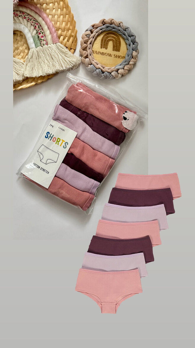 7 gab. ribbed kokvilnas apakšbikses “Šoko, peach”