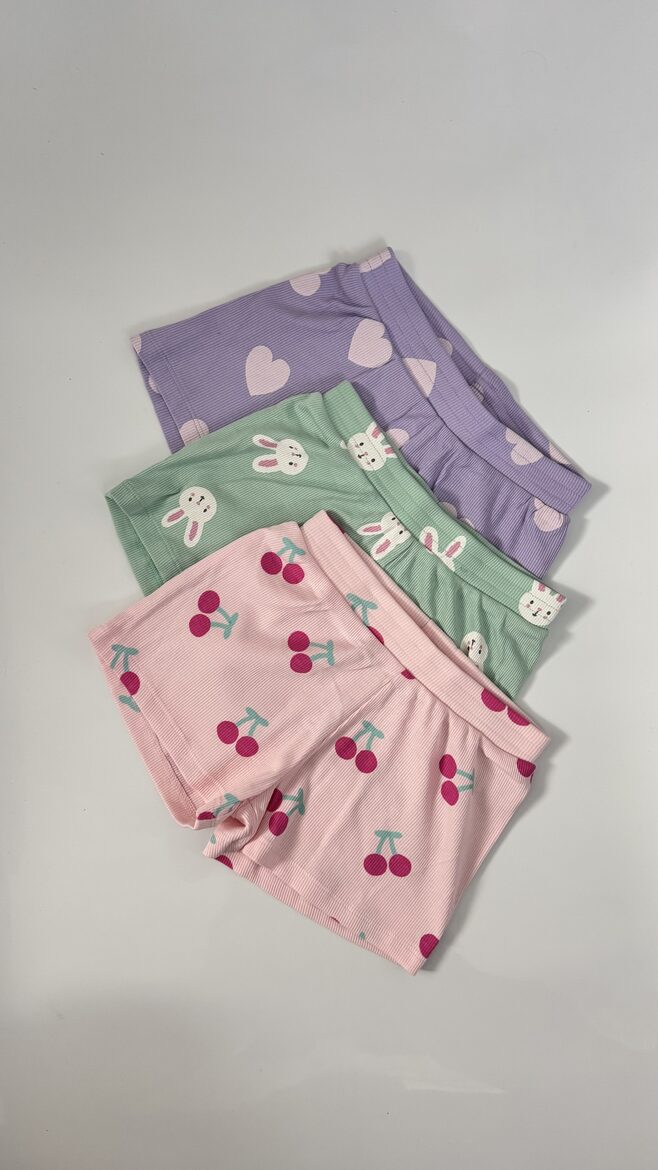 3 gab. ribbed šorti “Zaķīši”