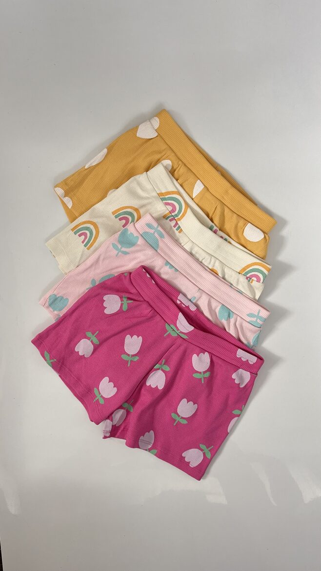 4 gab. ribbed šorti “Tulpītes”