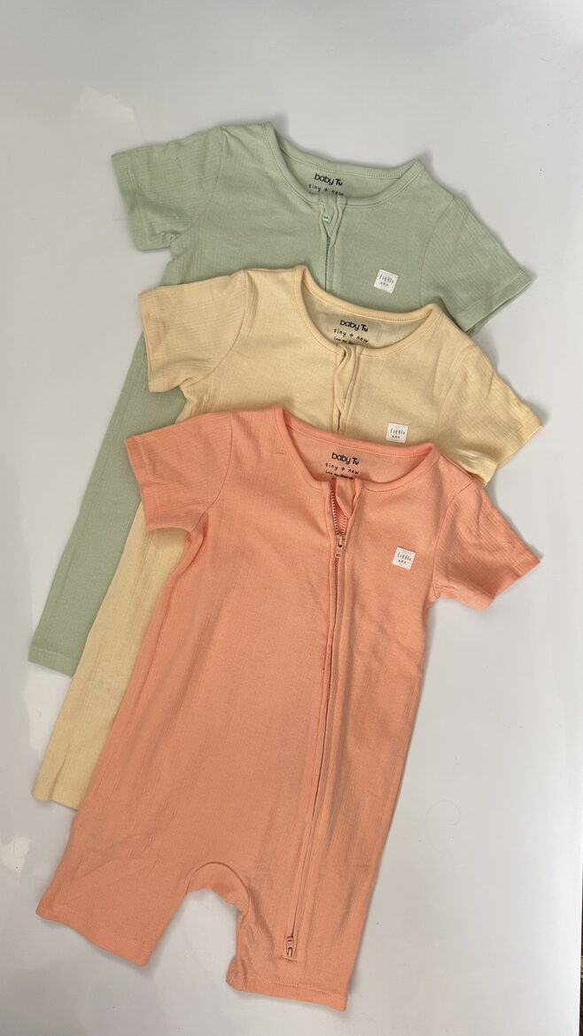 3 gab. īsie zip romperi “Pastel”