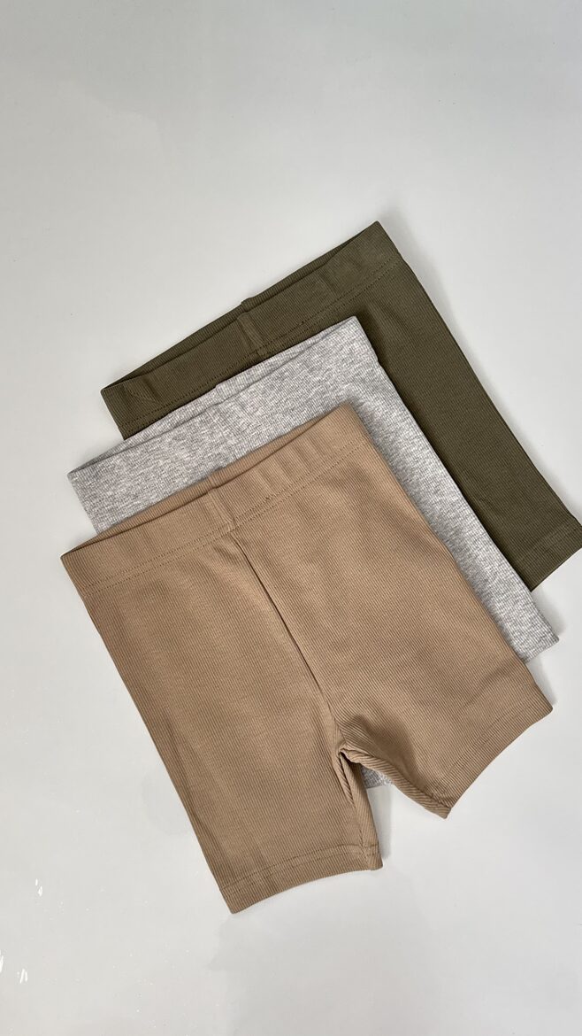 3 gab. ribbed legingšorti “Haki”