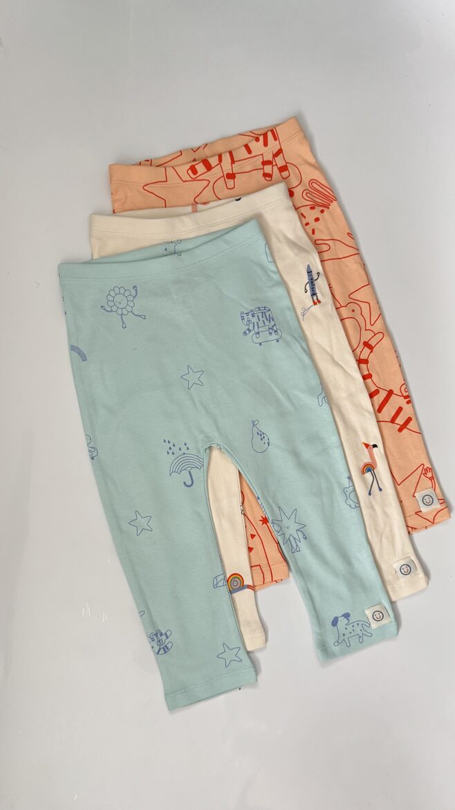 3 gab. legingi priecīgos dizainos