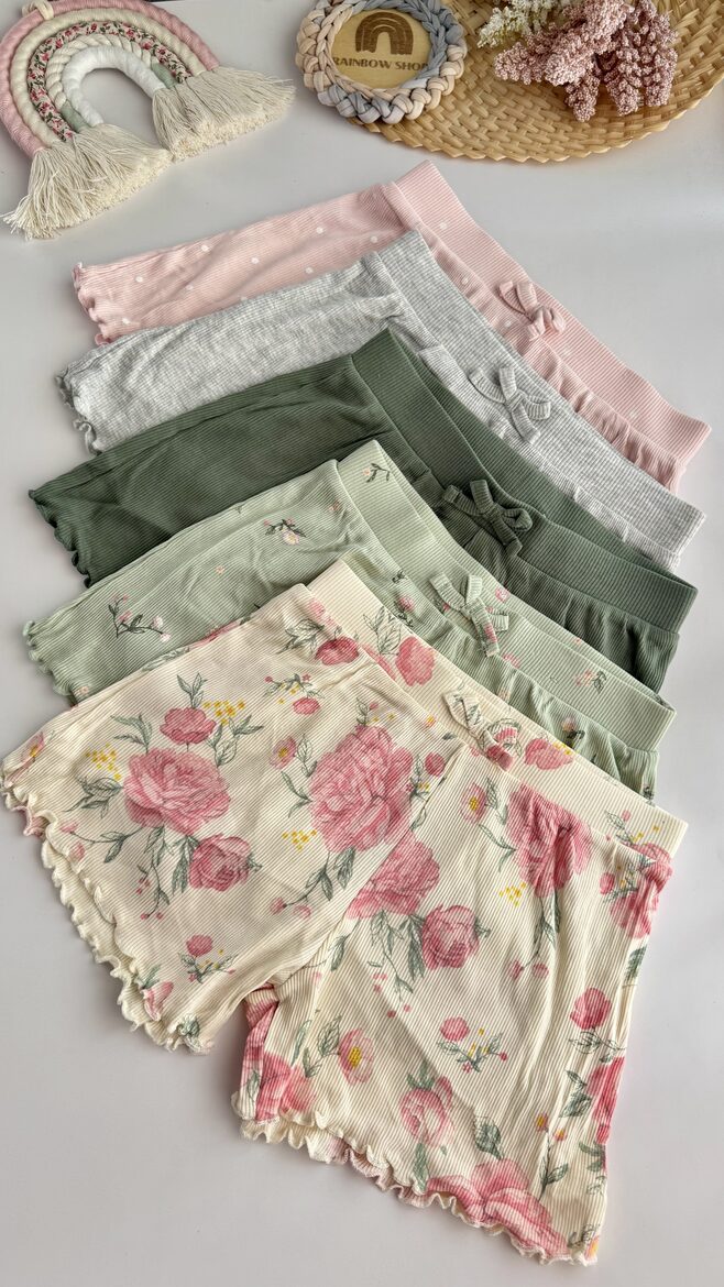 5 gab. ribbed šorti “rozes”