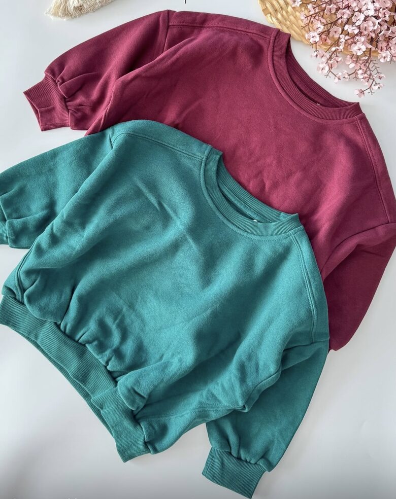 2 gab. džemperi, mint + baklažāna