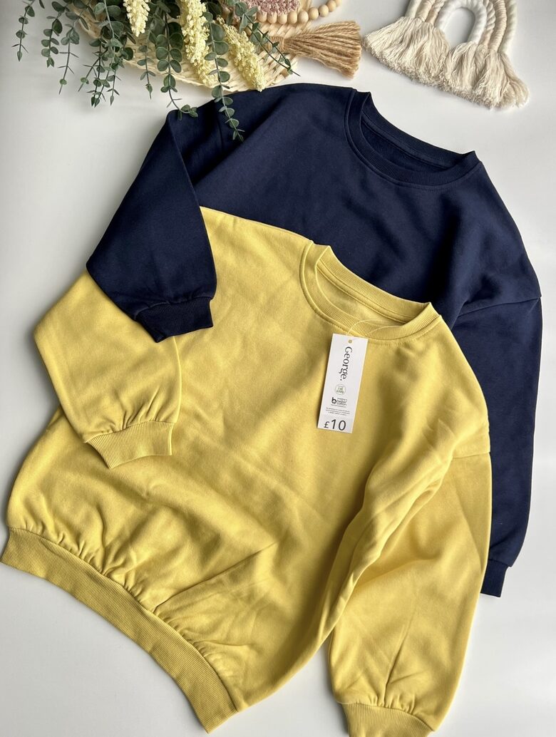 2 gab. džemperi, dzeltens + zils