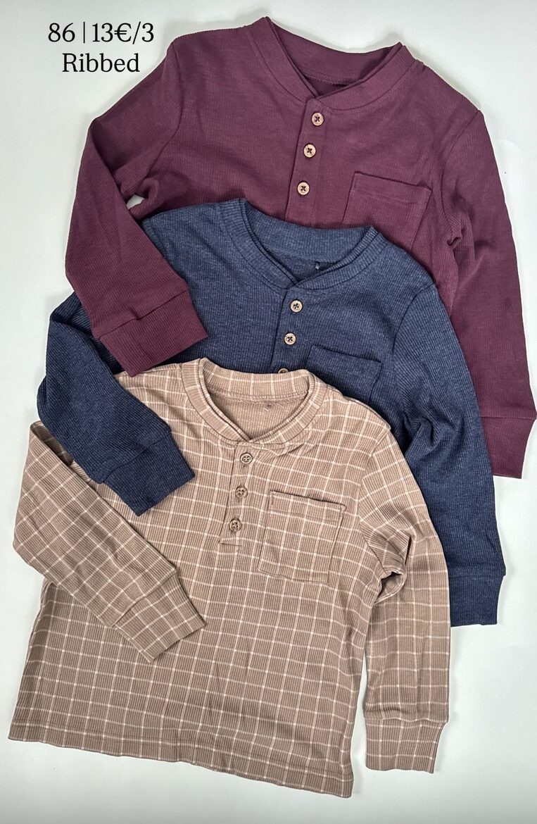 Ribbed garroku krekliņi ar manžetēm 