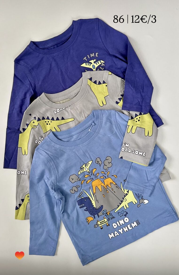 3 gab. garroku krekliņi “Dino”