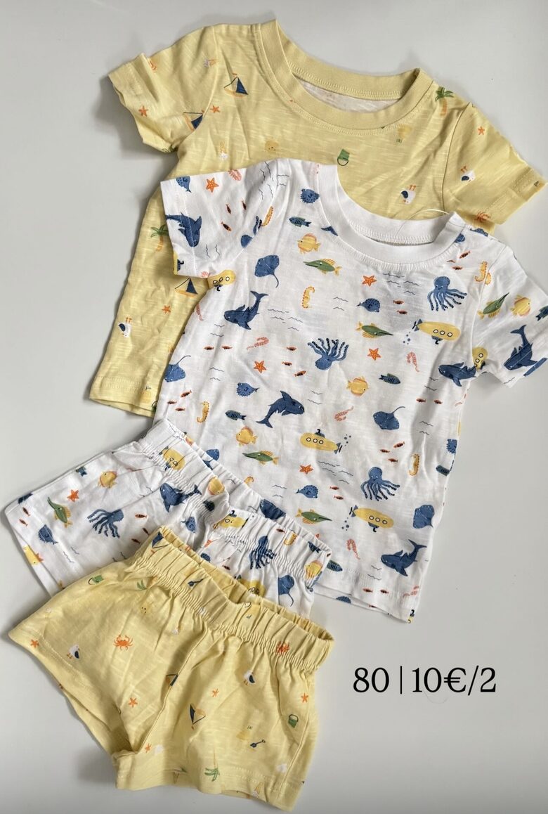 2 gab. īsās pidžamas “Jūras dzīvnieki”