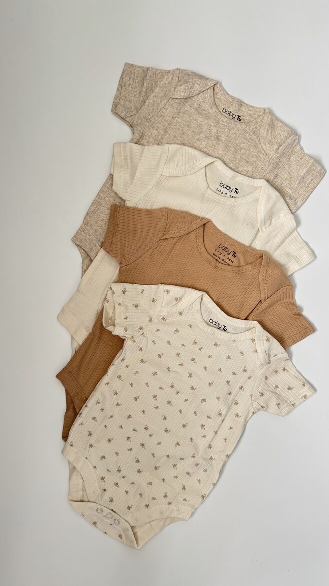 4 gab. naturālu toņu ribbed bodiji 