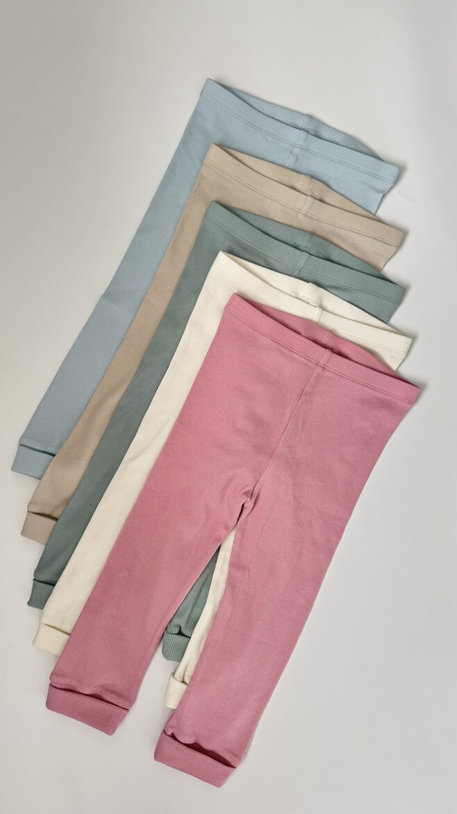 5 gab. ribbed legingi “Pastel”