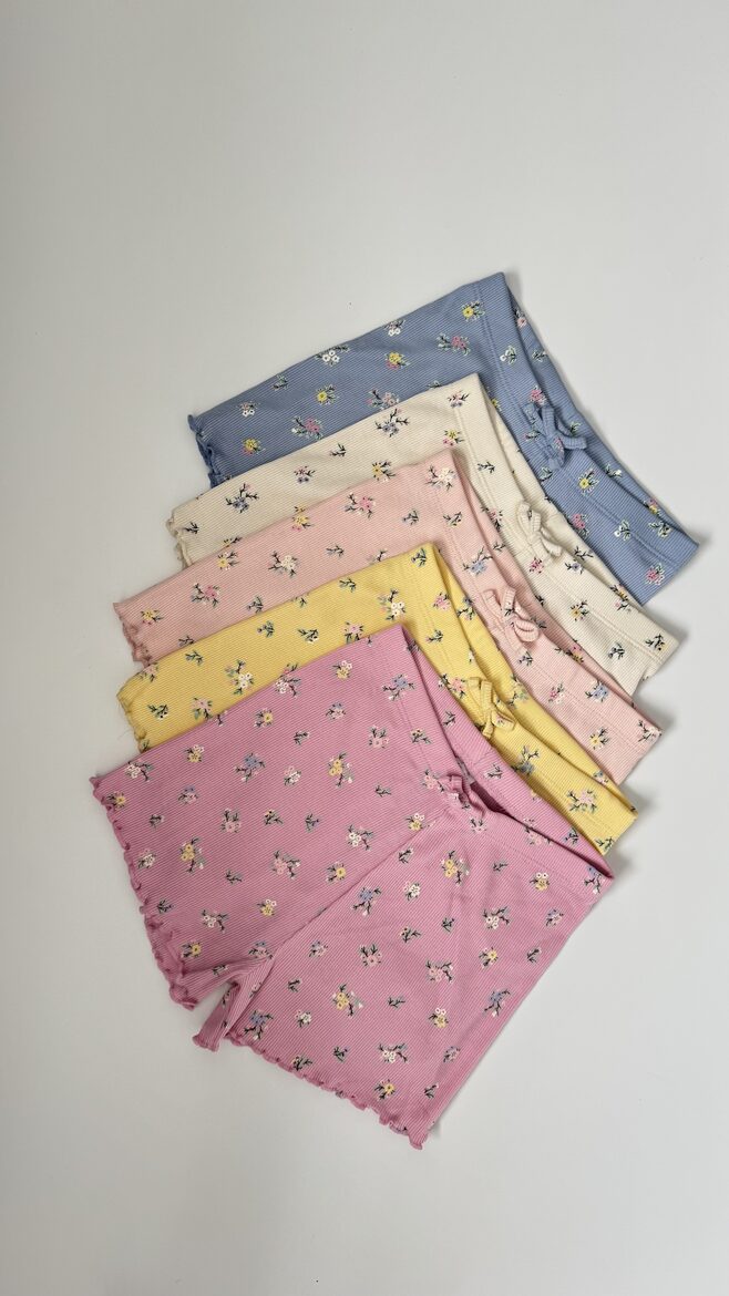 5 gab. ribbed šorti “Ziedi”