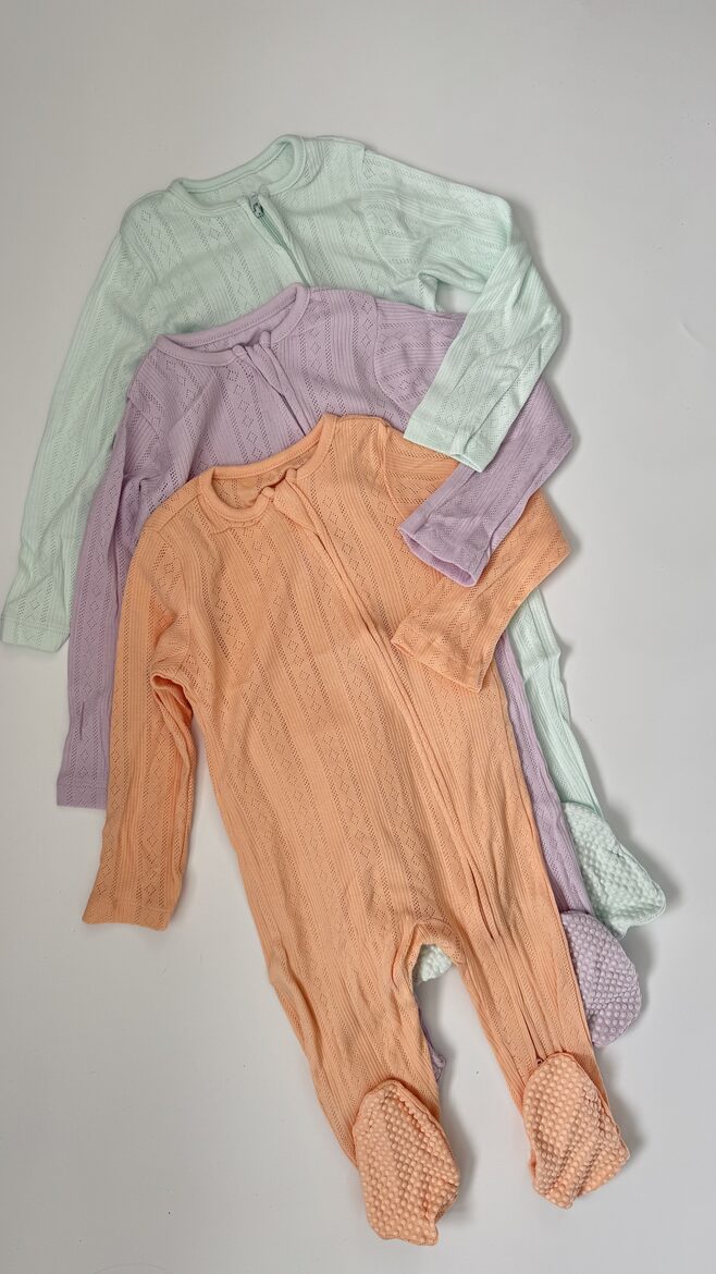 3 gab. ribbed zip rāpuļi “Pastel”