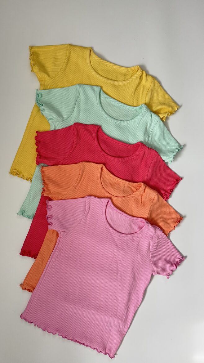 5 gab. koši ribbed T-krekli