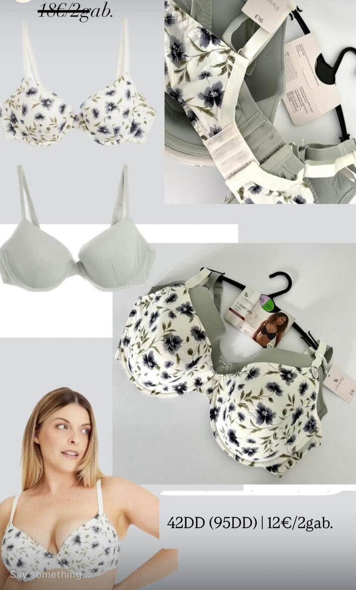 2 gab. T-shirt krūšturi “Gaišie ziedi”