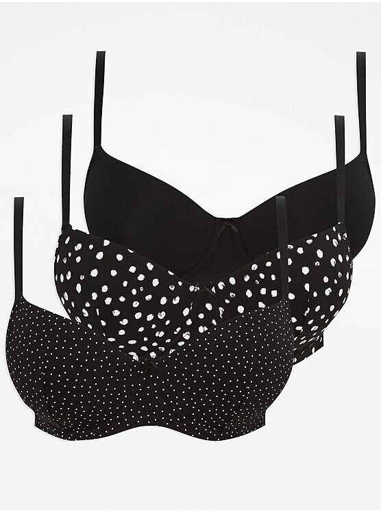 3 gab. T-shirt krūšturi “Melni”