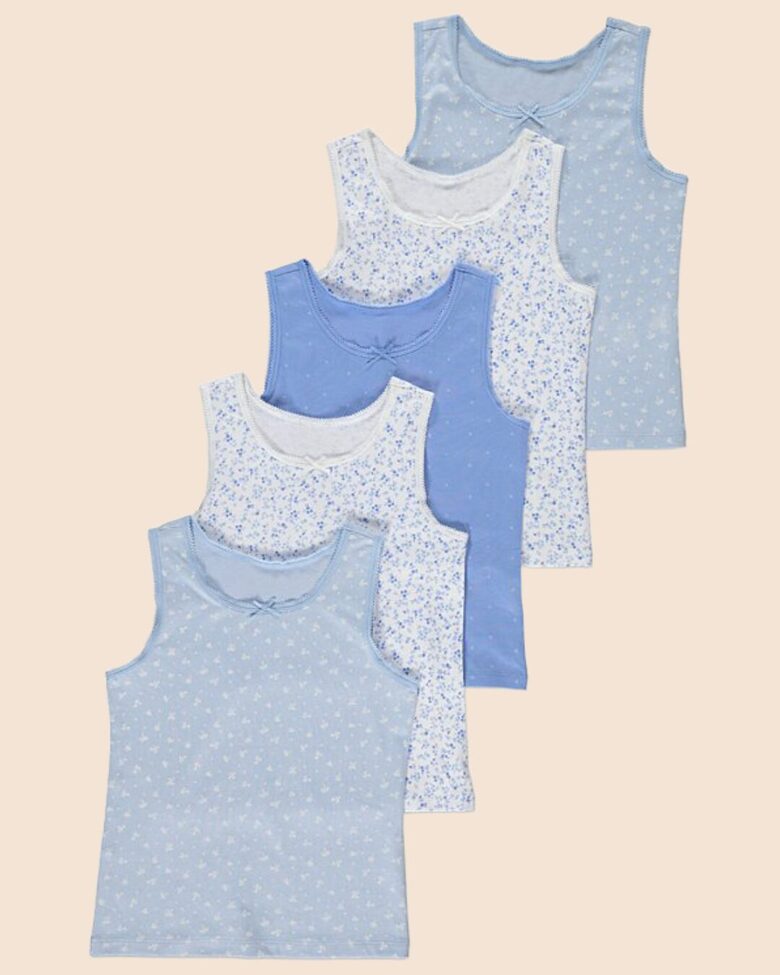 5 gab. kokvilnas apakškrekliņi “Zilie ziedi”