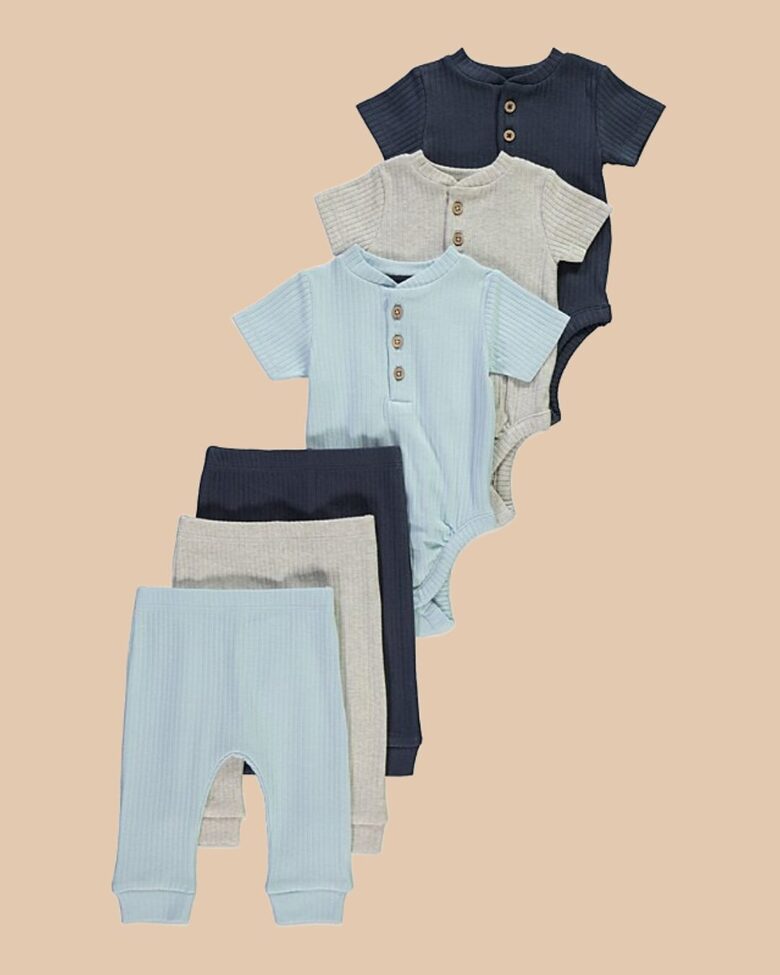 Ribbed kostīmi (3 bodiji + 3 legingi)