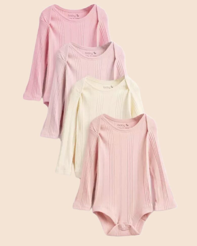 4 gab. ribbed garroku bodiji Rozā