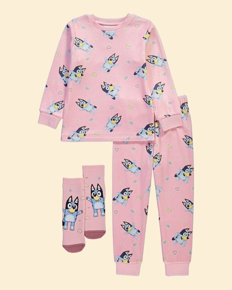 Bluey velūra pidžama ar zeķēm 