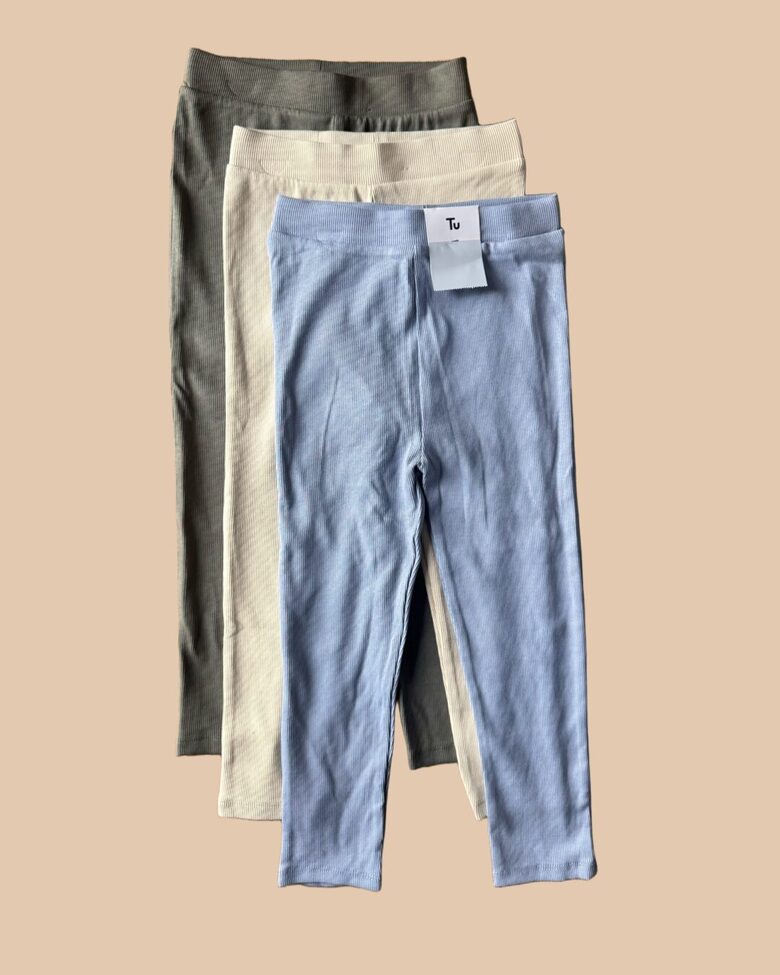 3 gab. Ribbed legingi 