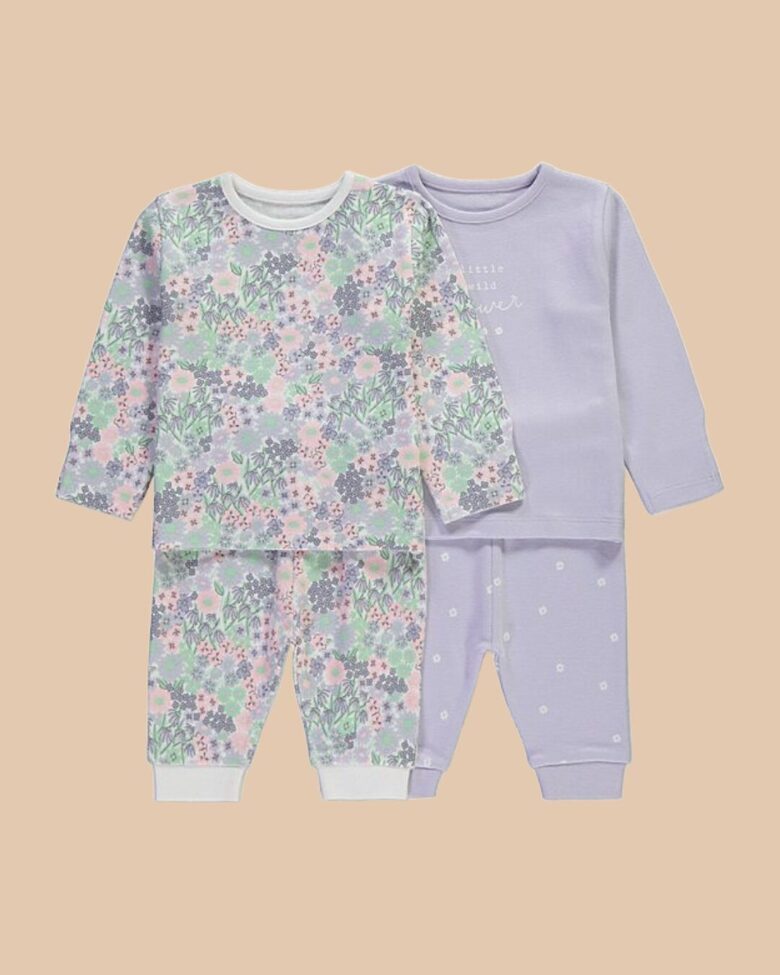 2 gab. garās pidžamas “Pastel flowers”