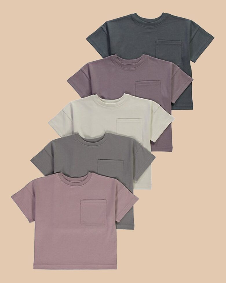 5 gab. dūmakaini toņu bāzes T-krekli