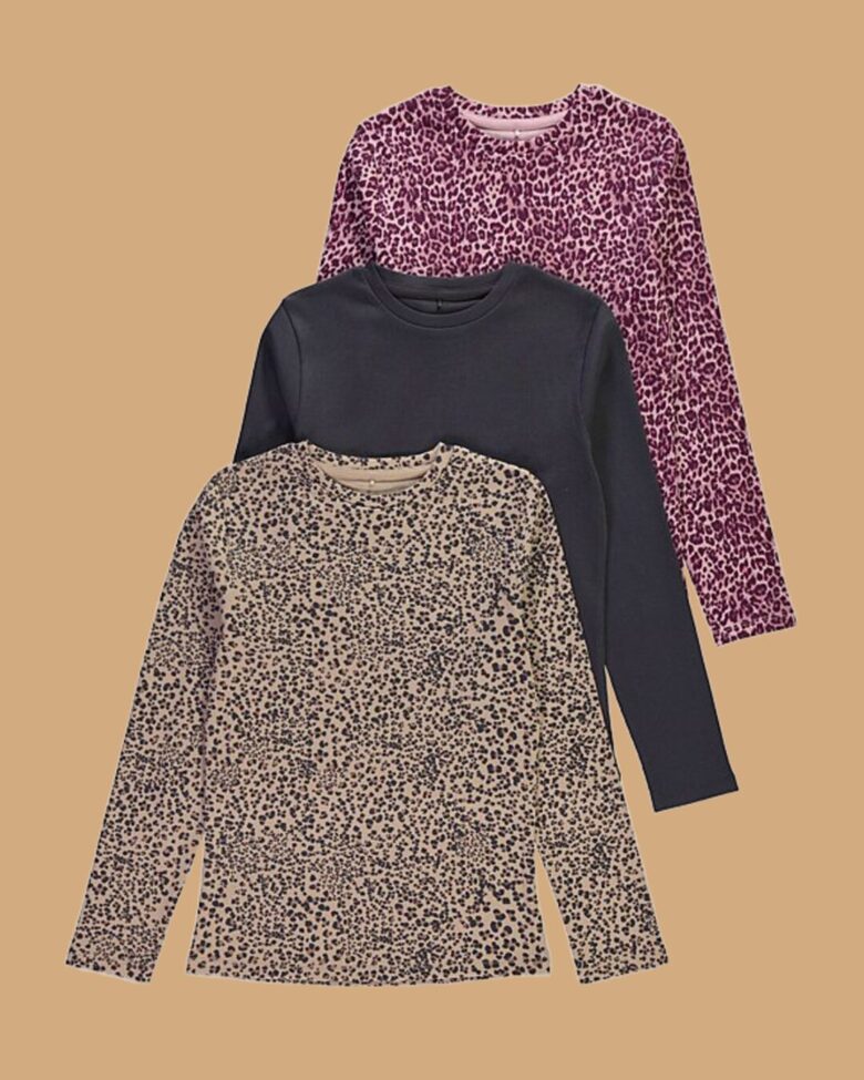 3 gab. Ribbed garroku krekliņi “Leopards”