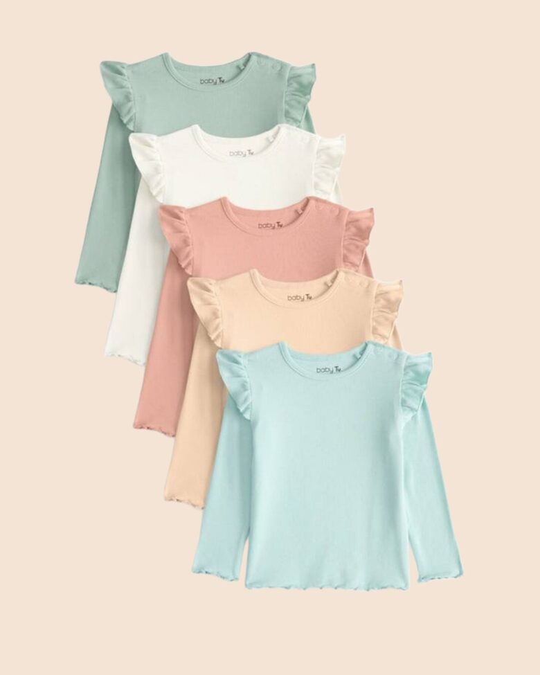 5 gab. ribbed garroku krekliņi “Pastel”