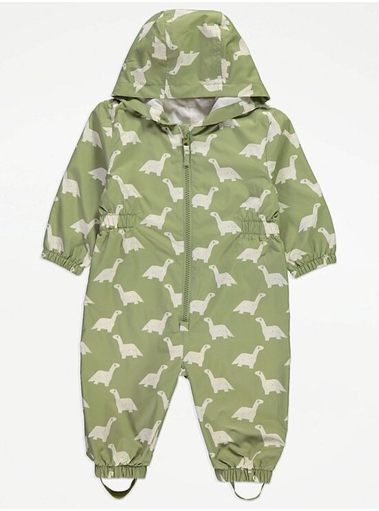 Plāns, salvijas zaļš lietus kombinezons “Dino”