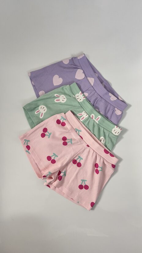 3 gab. ribbed šorti “Zaķīši”