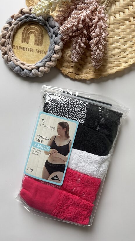 5 gab. “Midis” apakšbikses ar mežģīni 