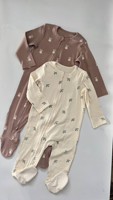 2 gab. ribbed zip rāpuļi “Natural bird”