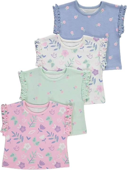 4 gab. T-krekli “Pastel flowers”
