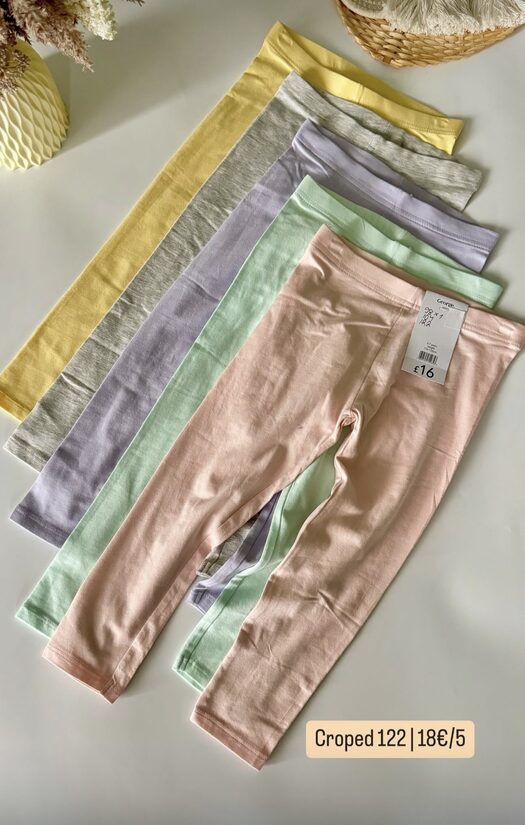 5 gab. Pastel toņu kapri legingi