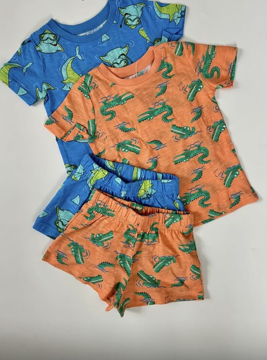 2 gab. īsās pidžamas “Kroko, shark”