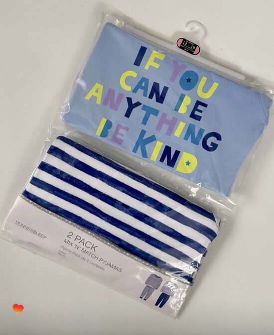 2 gab. garās pidžamas zilos toņos