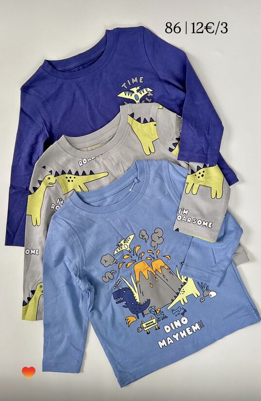 3 gab. garroku krekliņi “Dino”