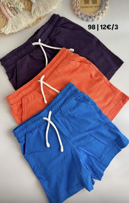 3 gab. plāni, vienkrāsaini šorti