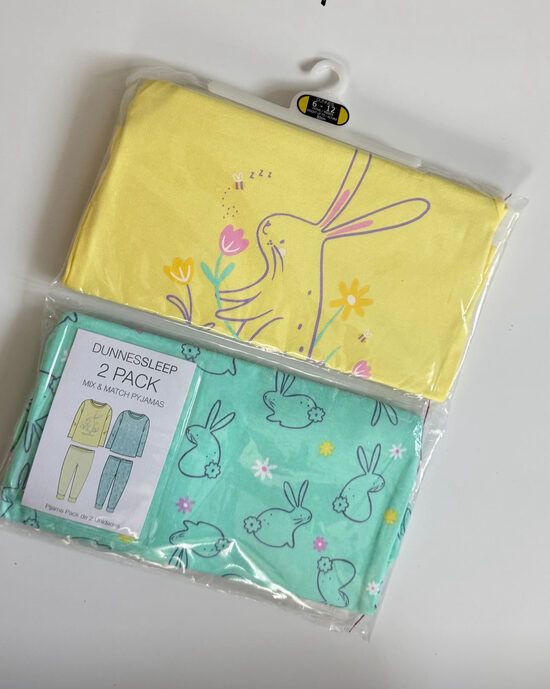 2 gab. kokvilnas garās pidžamas “Zaķīši”