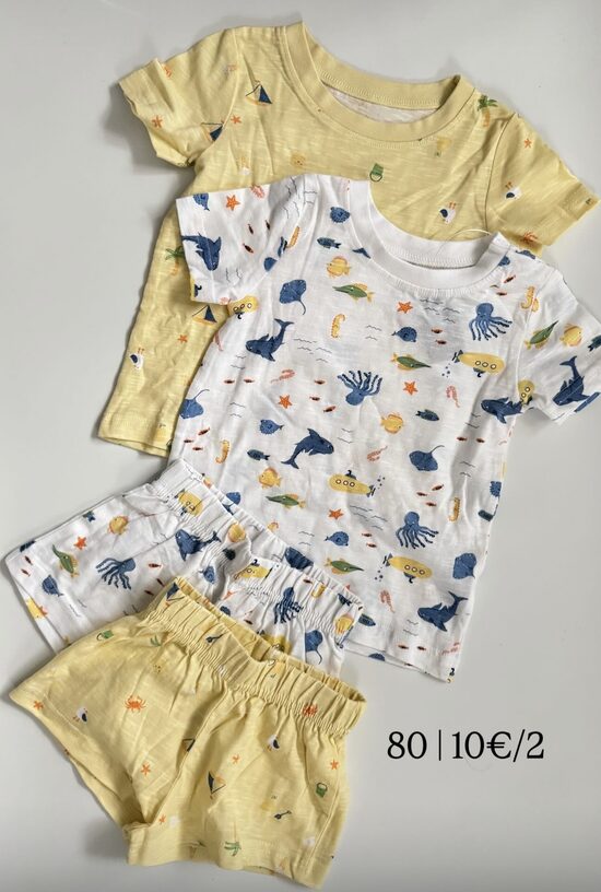 2 gab. īsās pidžamas “Jūras dzīvnieki”