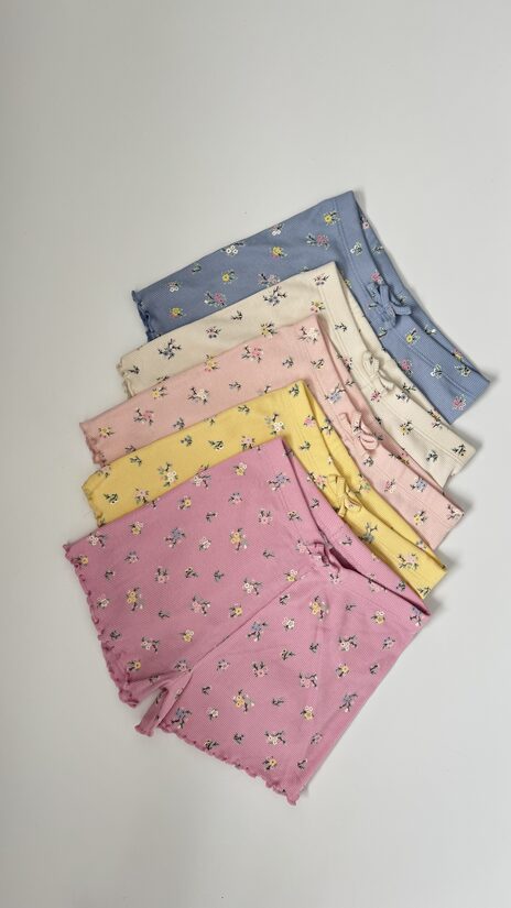 5 gab. ribbed šorti “Ziedi”