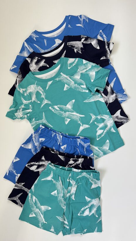 3 gab. īsās pidžamas “Haizivis”