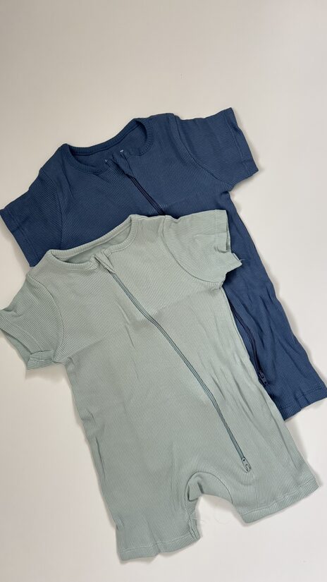 2 gab. īsie zip romperi