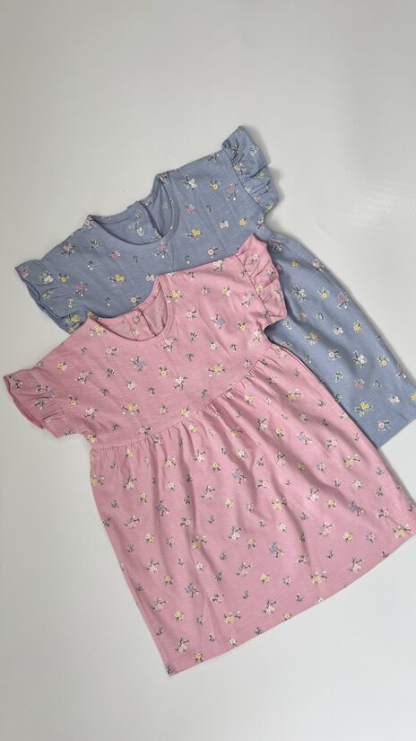 2 gab. pastel kokvilnas kleitas “Ziedi”