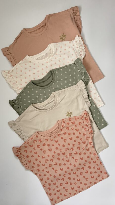 5 gab. pastel puķaini T-krekli