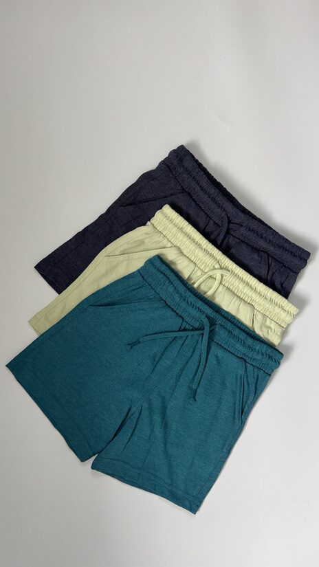 3 gab. plāni kokvilnas šorti