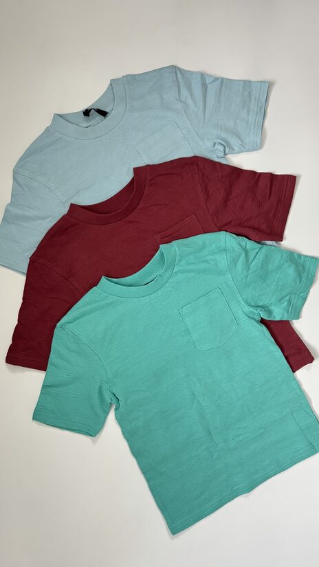 3 gab. kokvilnas strīpiņtekstūras T-krekli