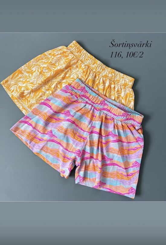 2 gab. plāni kokvilnas šortiņsvārki 