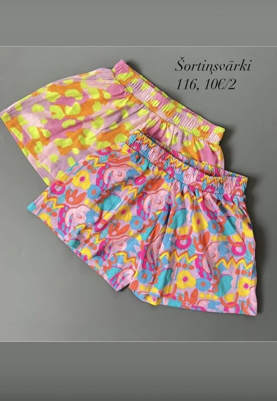 2 gab. plāni kokvilnas šortiņsvārki 