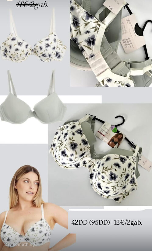 2 gab. T-shirt krūšturi “Gaišie ziedi”